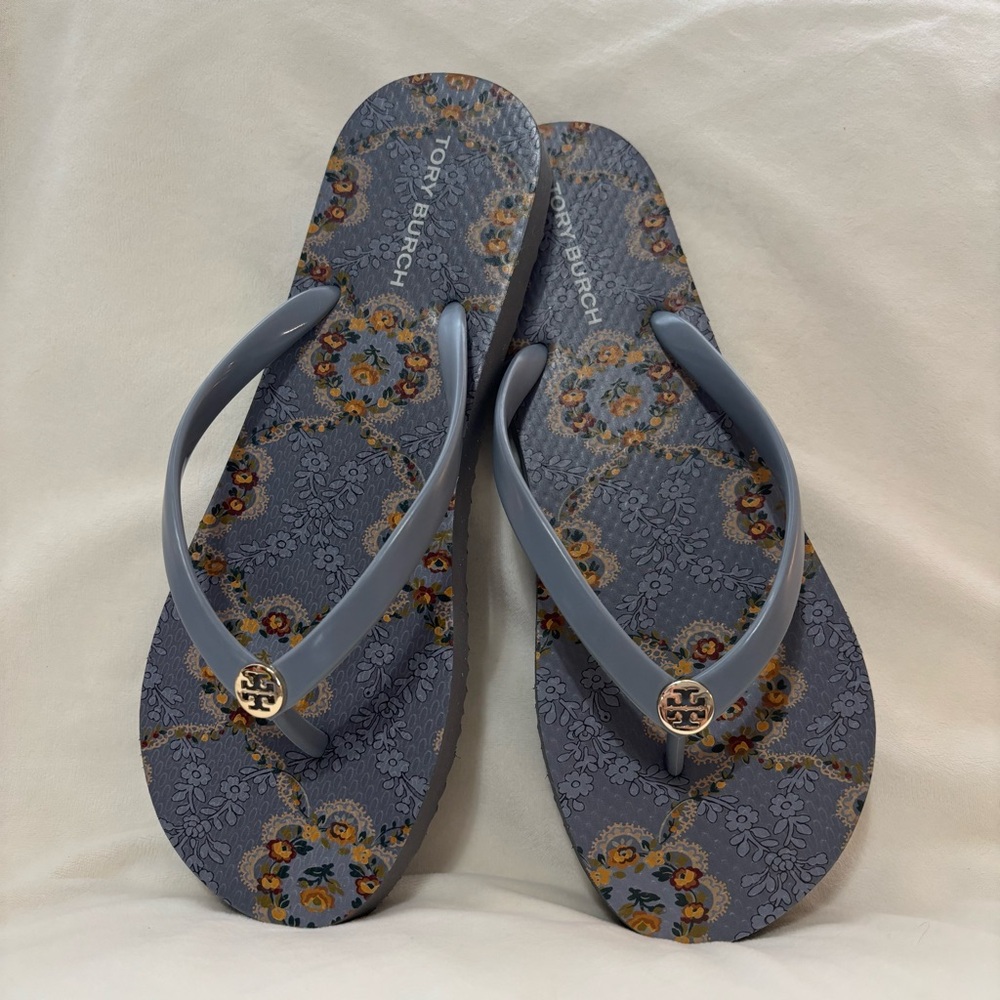 🌼SALE🌼Tory Burch Blue Floral Sandals